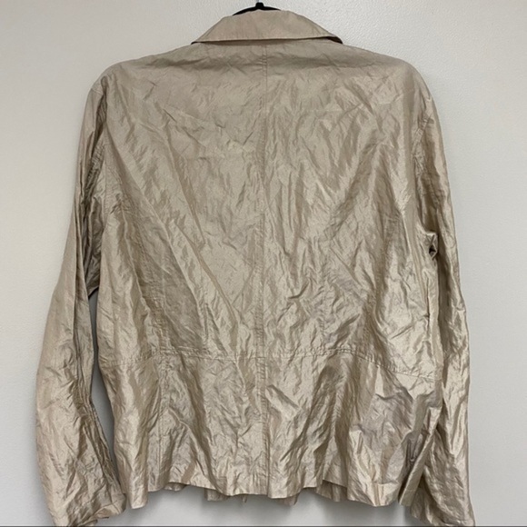 Chico’s Crushed Silk Blend Satin Jacket Size 3 - Picture 2 of 5